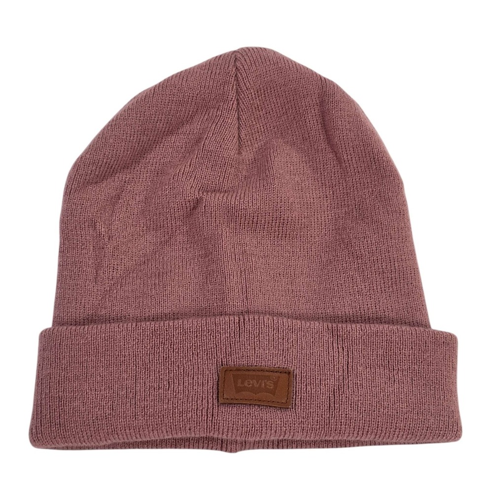 Levi's Beanie Hat Knit Acrylic Rose OS Unisex Winter Warm Cap Outdoors Skater